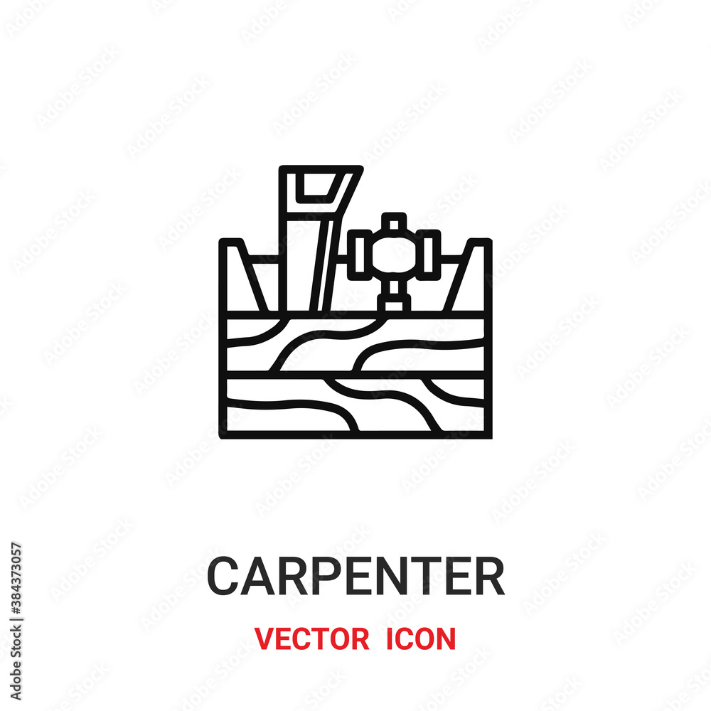 carpenter icon vector symbol. carpenter symbol icon vector for your design. Modern outline icon for your website and mobile app design.