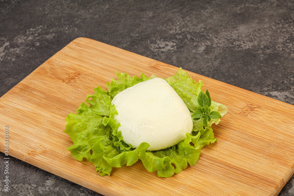 Italian Mozzarella cheese over board Italian Mozzarella cheese over board