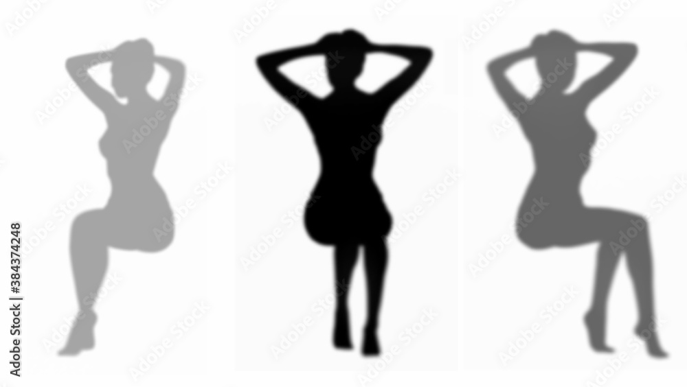 Seated woman's shadow Set Seated woman's shadow Set