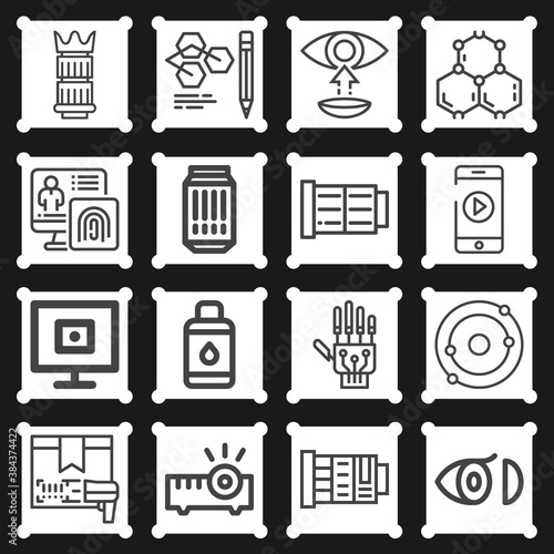 16 pack of electron  lineal web icons set