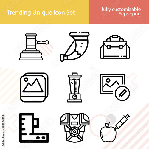 Simple set of provisions related lineal icons.