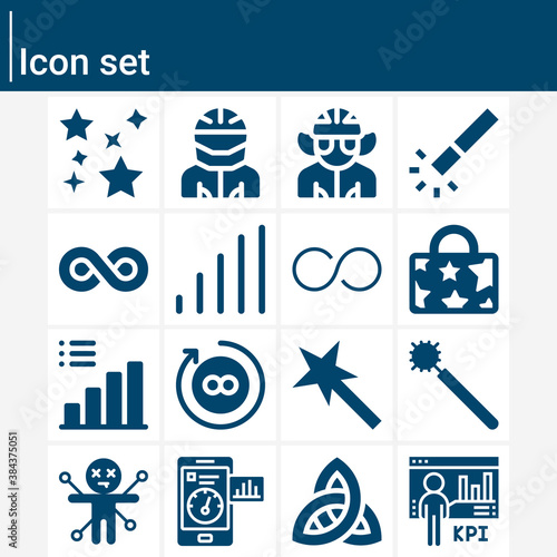 Simple set of illusion related filled icons.