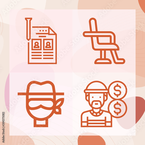 Simple set of incumbent related lineal icons