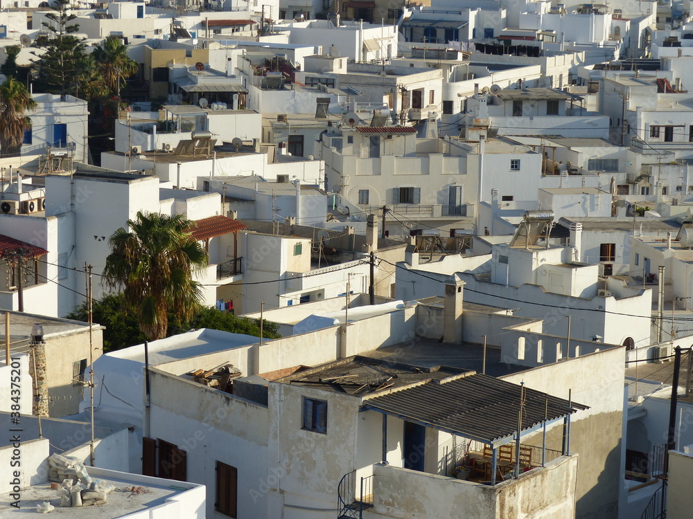 Case bianche a Naxos nelle Isole Cicladi in Grecia.