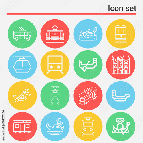 16 pack of condemned  lineal web icons set
