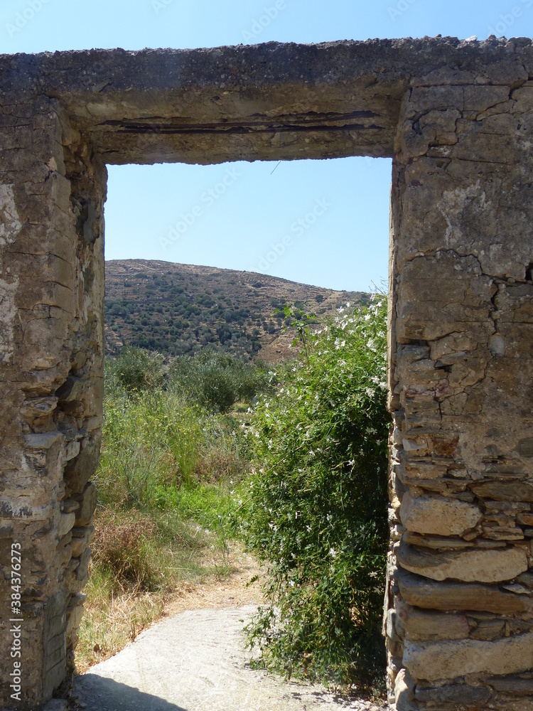 Paesaggio dell'introterra di Naxos nelle Isole Cicladi in Grecia.