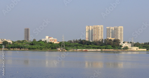 Chennai, Tamil nadu , India . Oct 07,2020.Huge modern new apartment buildings near OMR Road, Chennai city,. India. rental house property