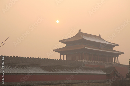 Sunset at the Forbidden city in Beijing