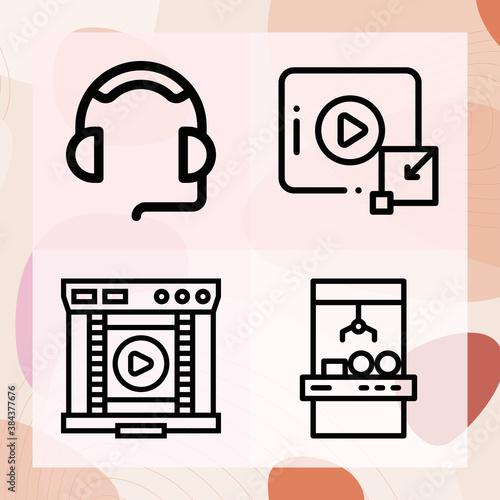 Simple set of missed related lineal icons