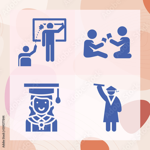 Simple set of graduates related filled icons