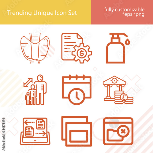 Simple set of organization related lineal icons.