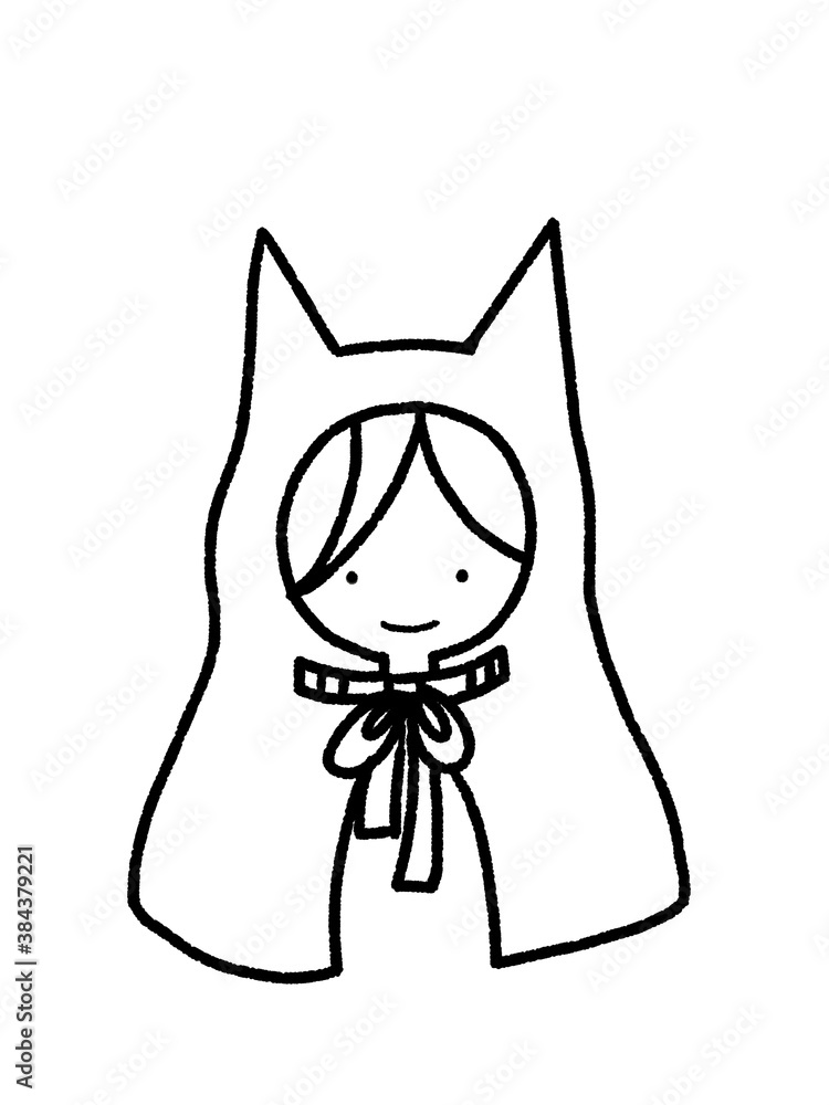黒猫のケープをかぶった女の子の手描きイラスト 線画のみ Stock Illustration Adobe Stock 黒猫のケープをかぶった女の子の手描きイラスト 線画のみ Stock Illustration Adobe Stock