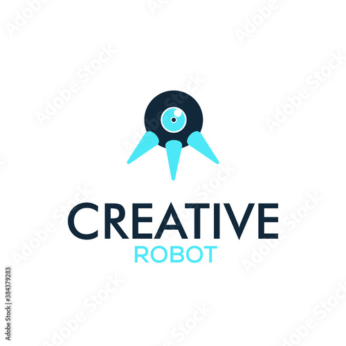 Creative robot logo, drone design concept, copter design