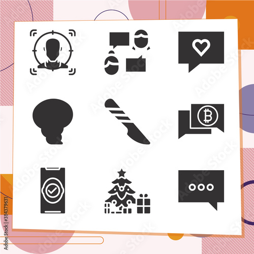 Simple set of 9 icons related to challenges
