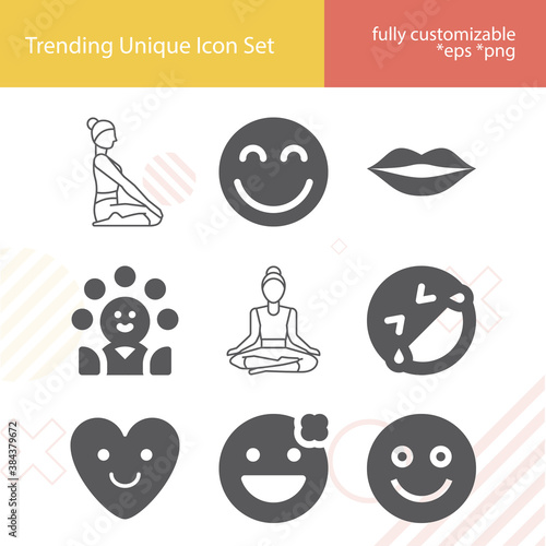Simple set of laughter related filled icons.