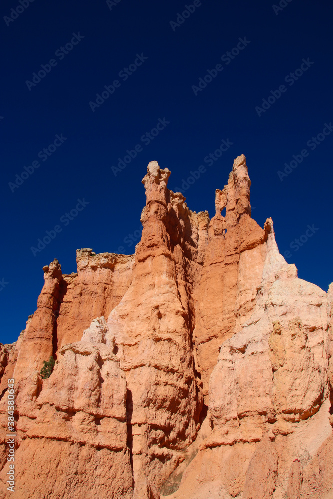 Bryce Canyon National Park, Utah, United States fantastic red hoodoos and bright light