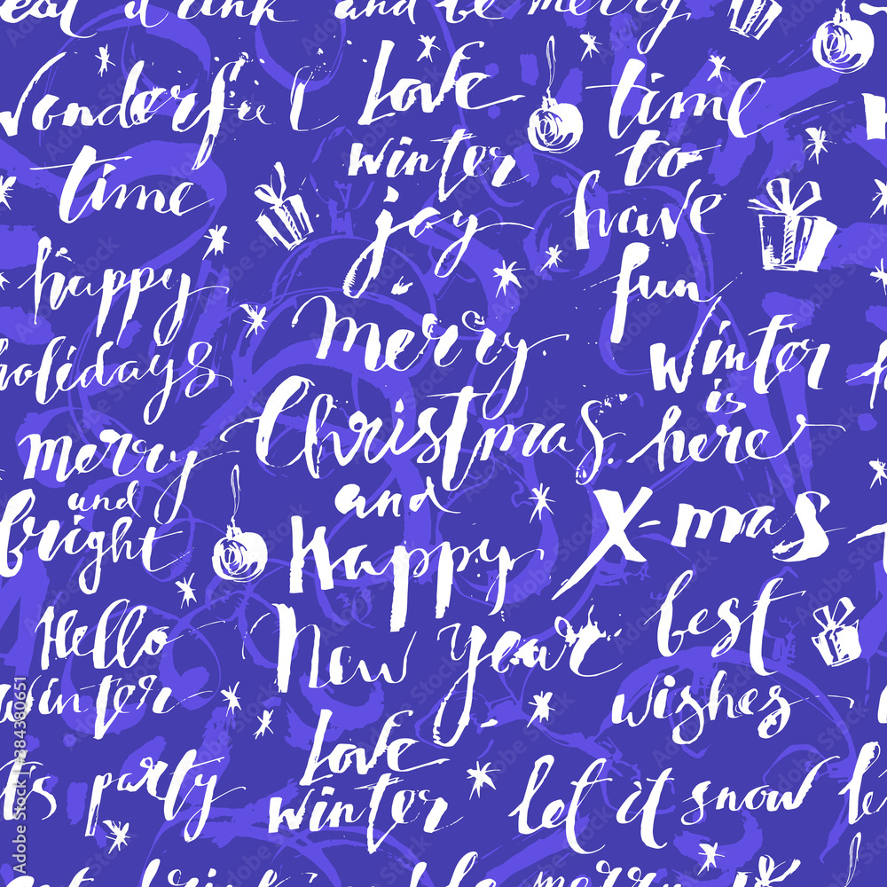 Christmas and new year seamless pattern
