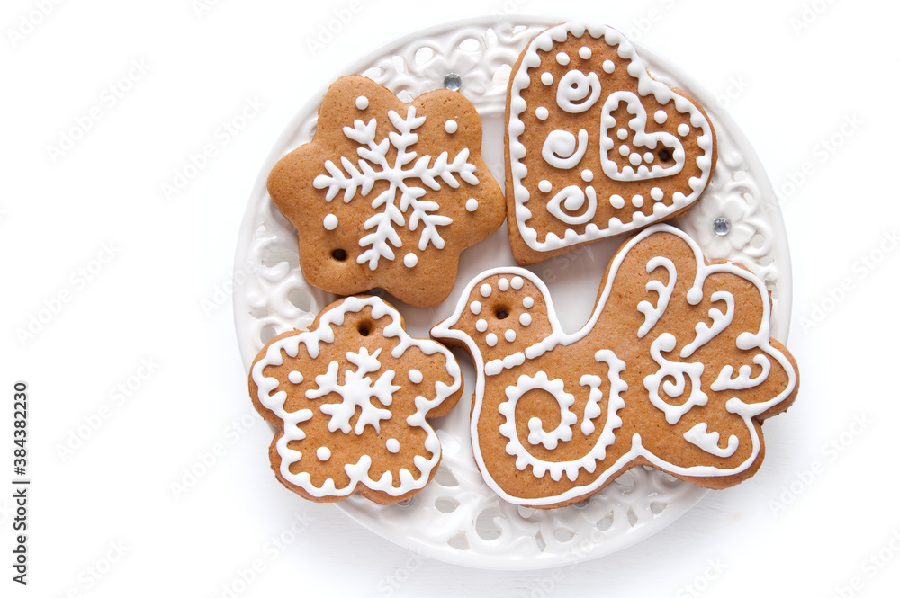 Christmas decoration with gingerbread cookies Christmas decoration with gingerbread cookies