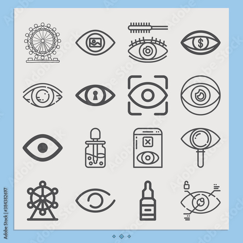Simple set of visual system related lineal icons.