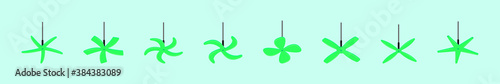set of fan cartoon icon design template with various models. vector illustration isolated on blue background