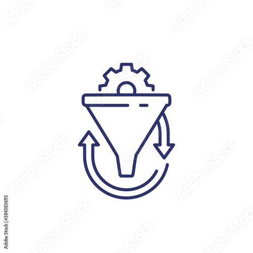 Conversion rate, funnel line icon