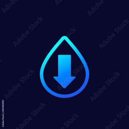 low water level icon on dark