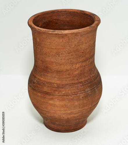 ceramic vase Krynka isolated on a white background