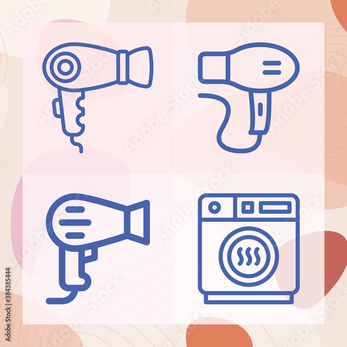 Simple set of dryer related lineal icons
