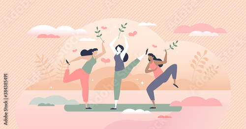 Body positive lifestyle with healthy or vitality activity tiny person concept