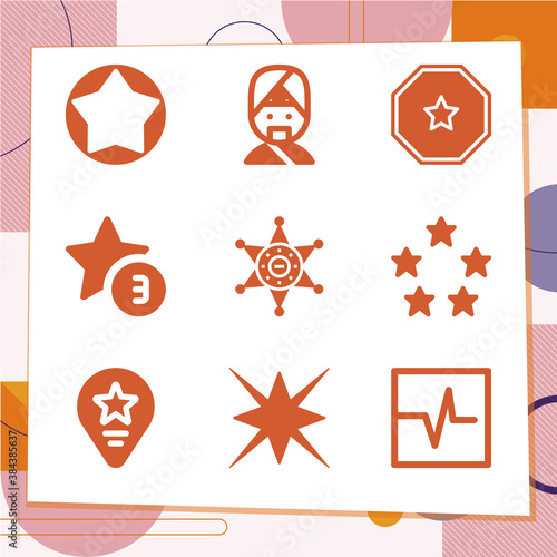 Simple set of 9 icons related to spectral