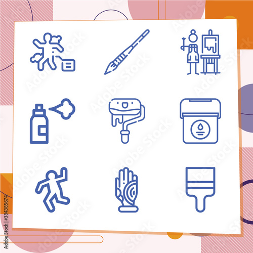 Simple set of 9 icons related to stroke