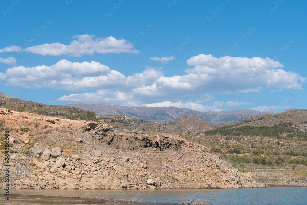 Mountainous landscape in the beninar reservoir Mountainous landscape in the beninar reservoir