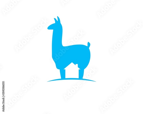 llama home negative space