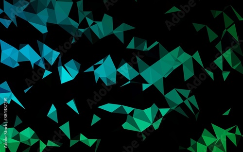 Dark Blue, Green vector shining triangular template.