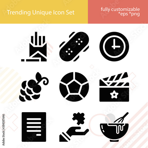 Simple set of root related filled icons.