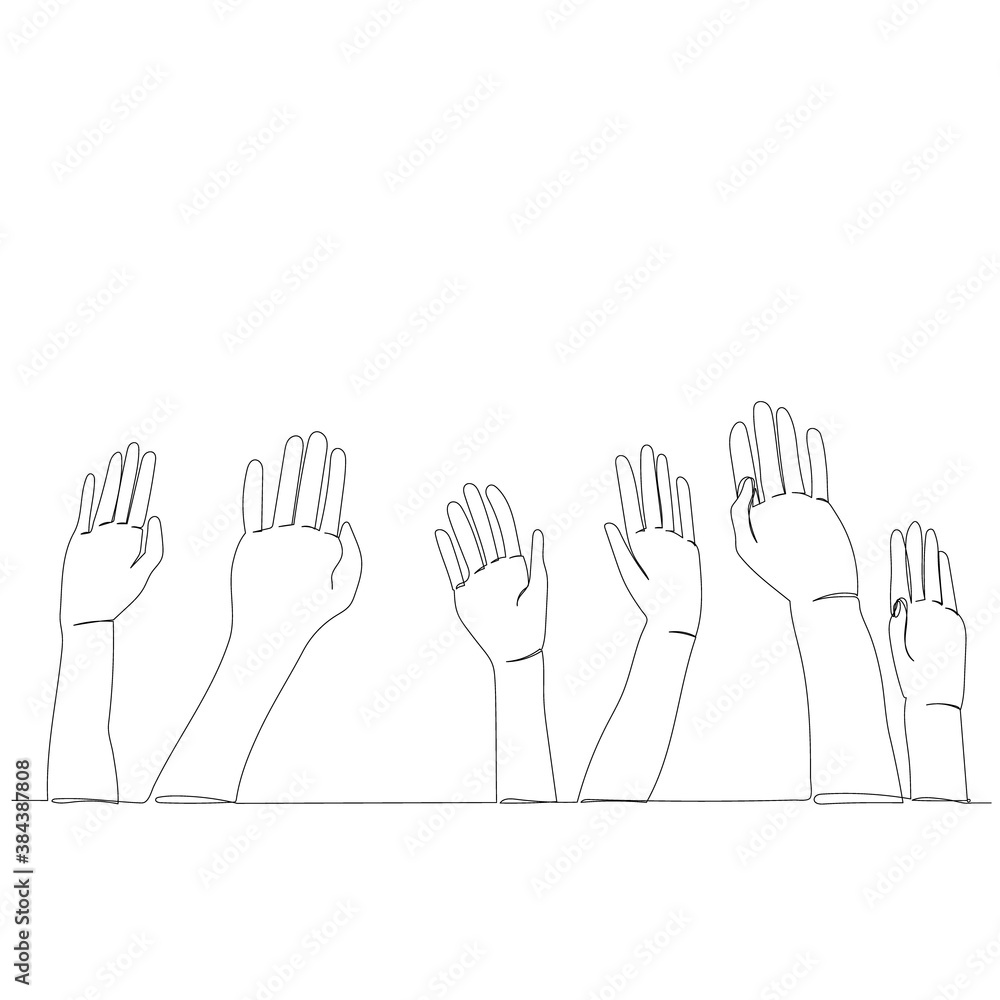 vector, isolated, continuous line drawing of people hand vector, isolated, continuous line drawing of people hand