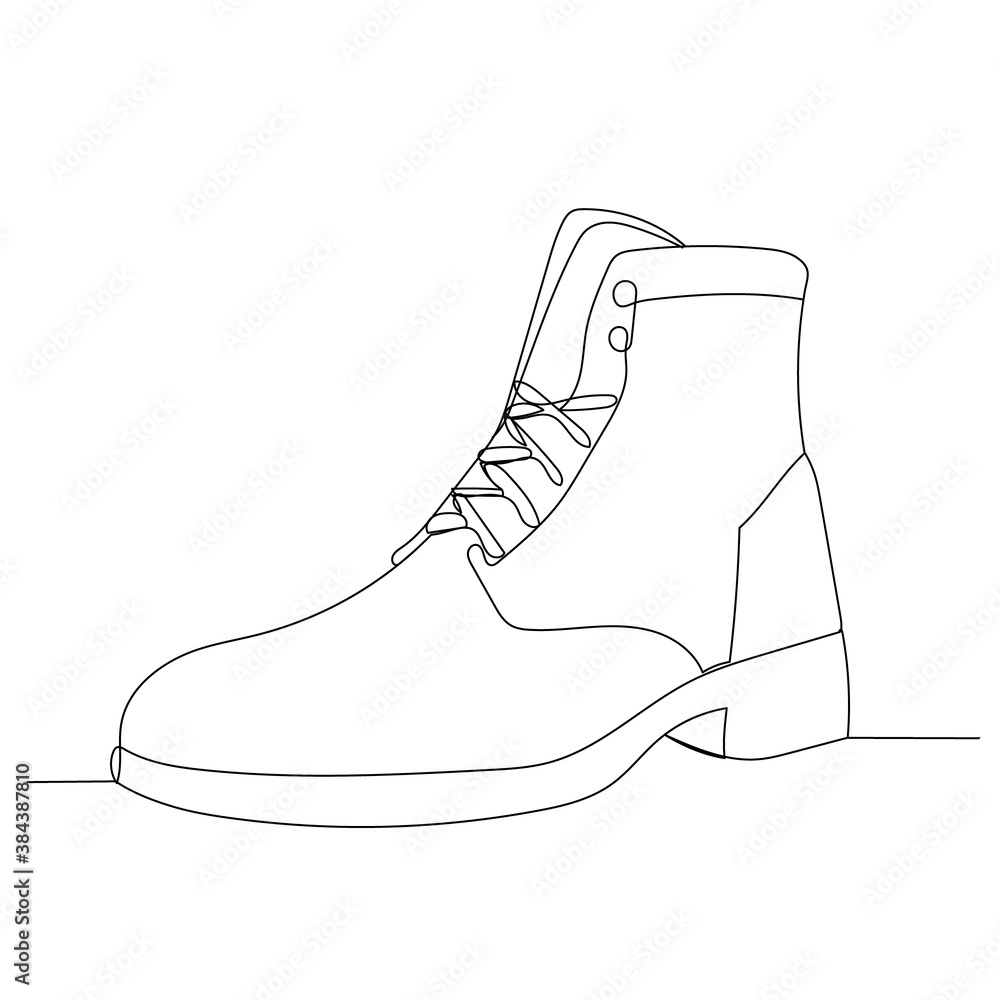 continuous line drawing of male shoe continuous line drawing of male shoe