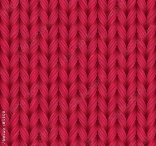 Red melangle knitted texture. Seamless pattern. Vector background