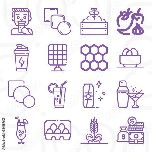 16 pack of absorb  lineal web icons set