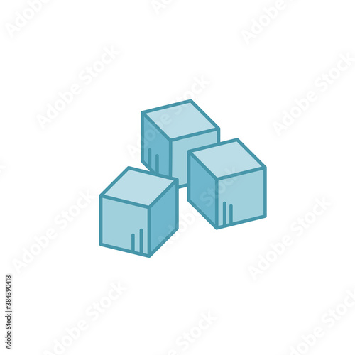 sugar cubes line and fill style icon vector design