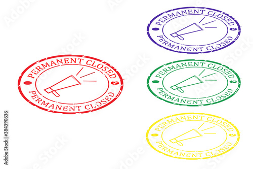 Stamp Vector Permanently Closed Set Megaphone