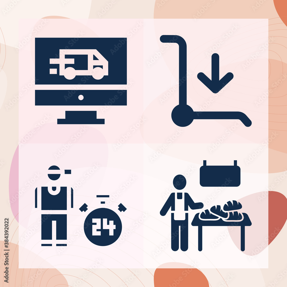 Simple set of merchant related filled icons Simple set of merchant related filled icons
