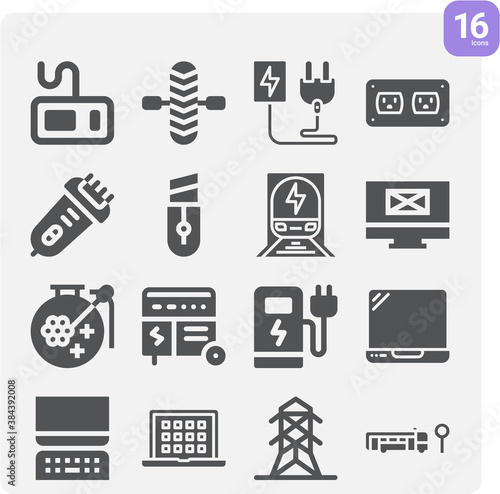 Simple set of utilities related filled icons.