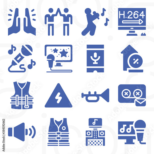 16 pack of tenor  filled web icons set