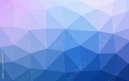 Light Pink, Blue vector blurry triangle pattern.