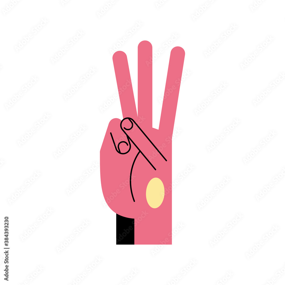 Obraz premium hand sign language w line and fill style icon vector design