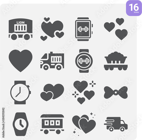 Simple set of black maria related filled icons.