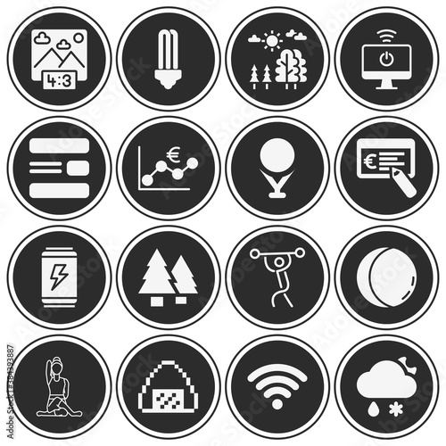 16 pack of bright filled web icons set