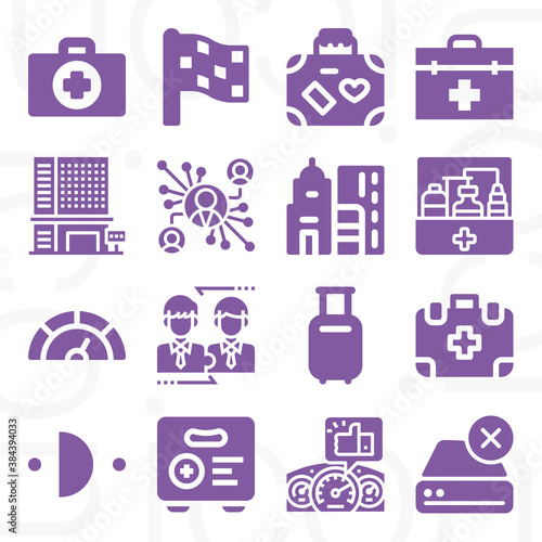 16 pack of initiative  filled web icons set
