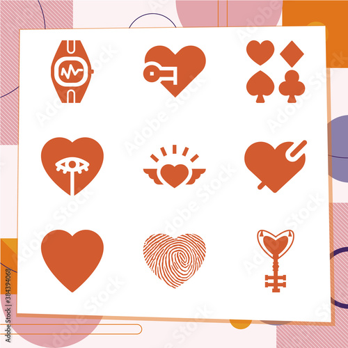 Simple set of 9 icons related to temperament